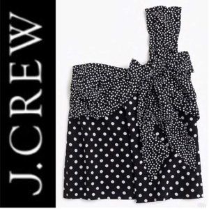 J. Crew One Shoulder Polka Dot Top